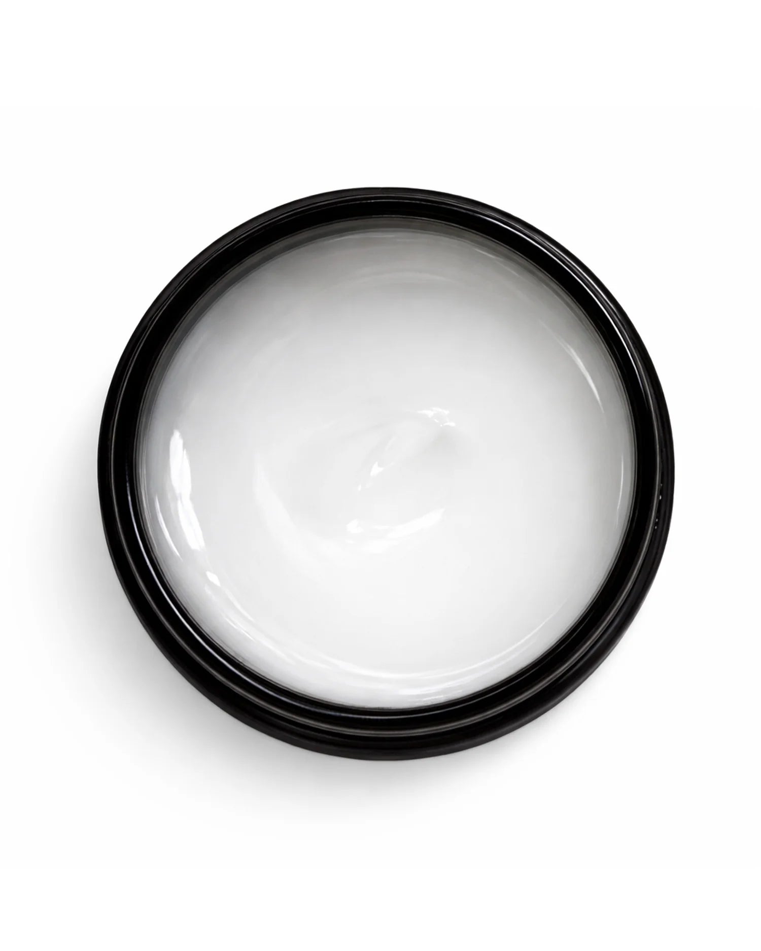 Black container of white OWAY boho pomade for hair on a white background